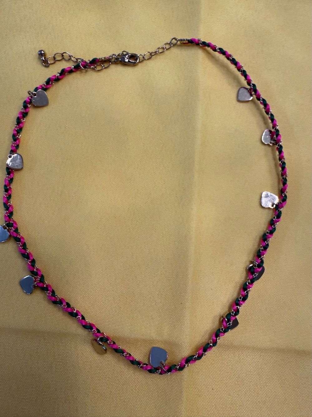 Park Lane Pink & Black Heart Charm Necklace